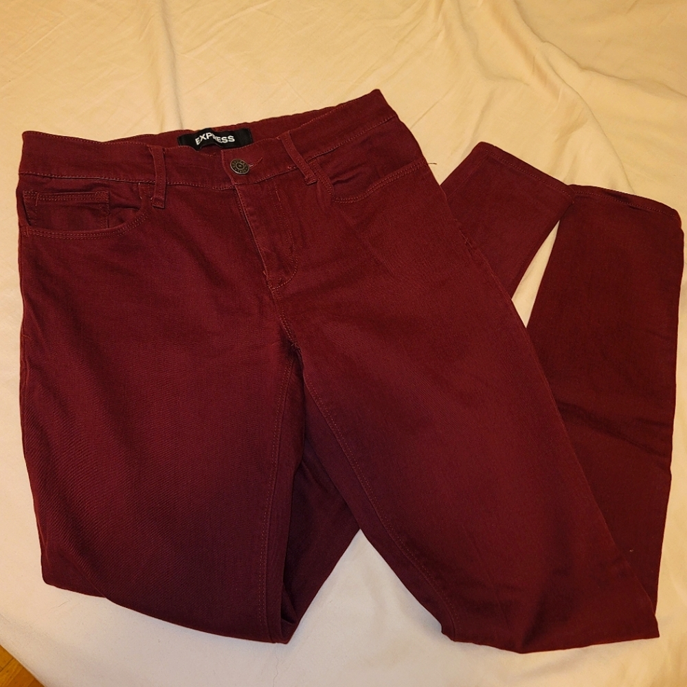 Express Red Skinny Jeans